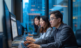 Developers working on collision software